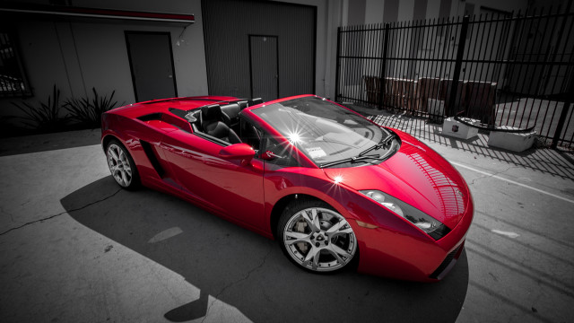 Red sports car parking lot #9 free wallpaper - medium preview image