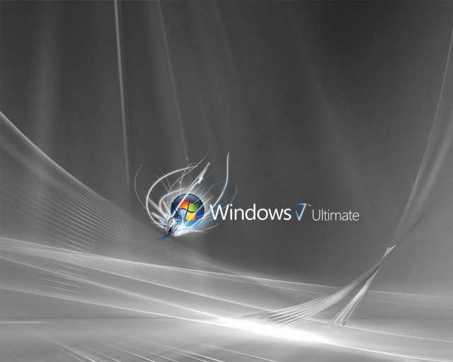 Black white windows7 ultimate logo free wallpaper - medium preview image