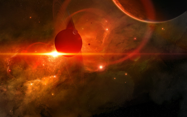 Red object space stars planets free wallpaper - medium preview image