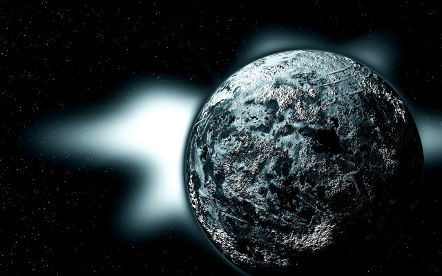 Black white planet space bright free wallpaper - medium preview image