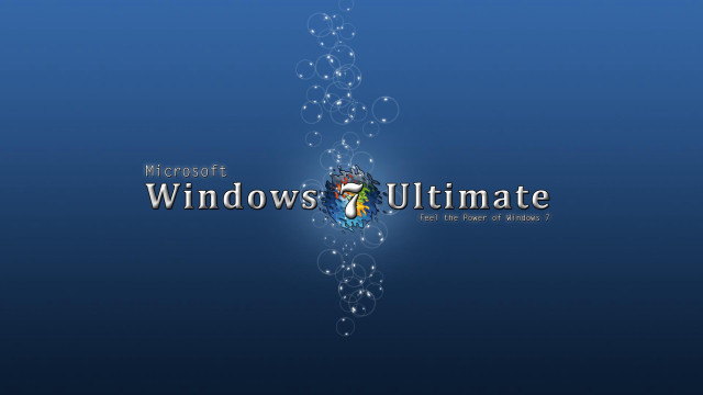 Blue background windows ultimate logo free wallpaper - medium preview image