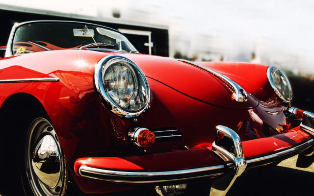 Red car parking lot truck #3 free wallpaper - medium preview image