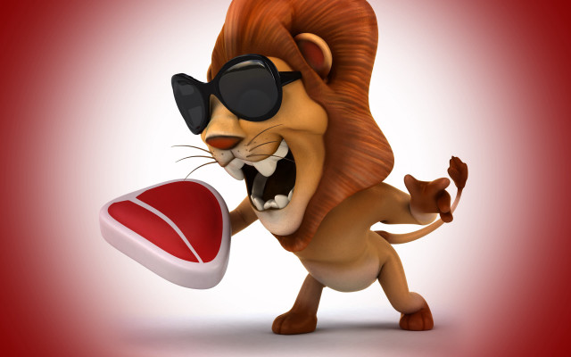 Lion sunglasses red object mustache free wallpaper - medium preview image