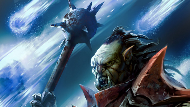 Demonic warrior planetary aurora galaxy free wallpaper - medium preview image