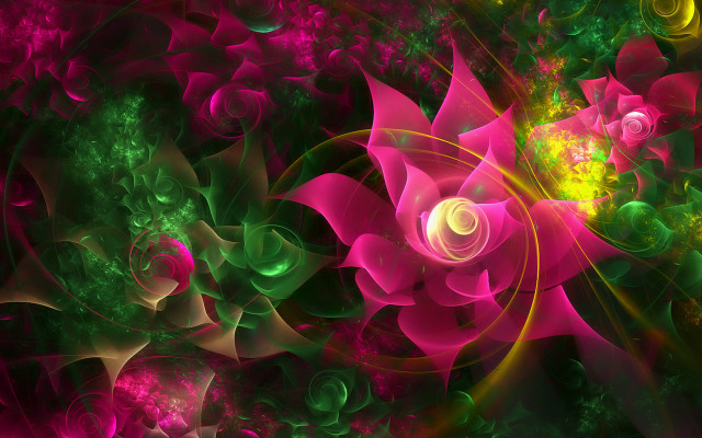 Psychedelic flower fractals mandelbrot rose free wallpaper - medium preview image