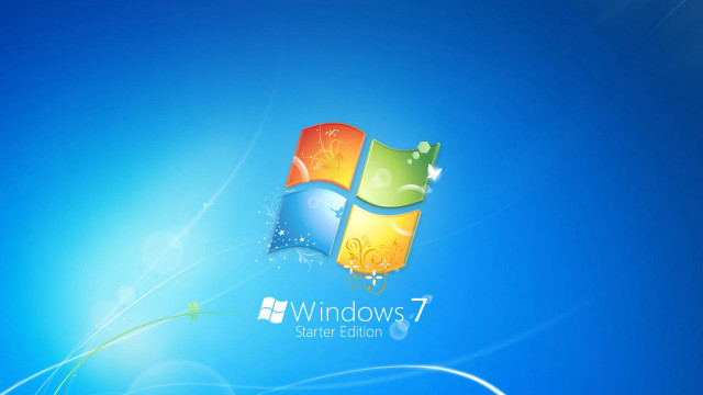 Blue background windows7 logo green #3 free wallpaper - medium preview image