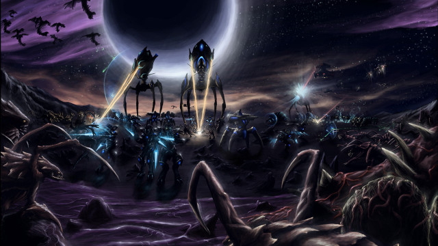 Alien planet city light moon free wallpaper - medium preview image