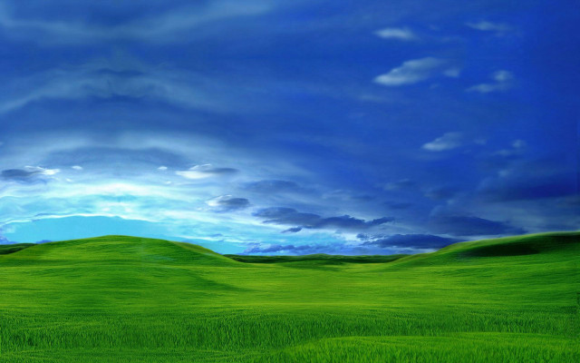 Green field blue sky clouds #6 free wallpaper - medium preview image