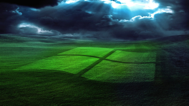 Green field cross shadow dark free wallpaper - medium preview image