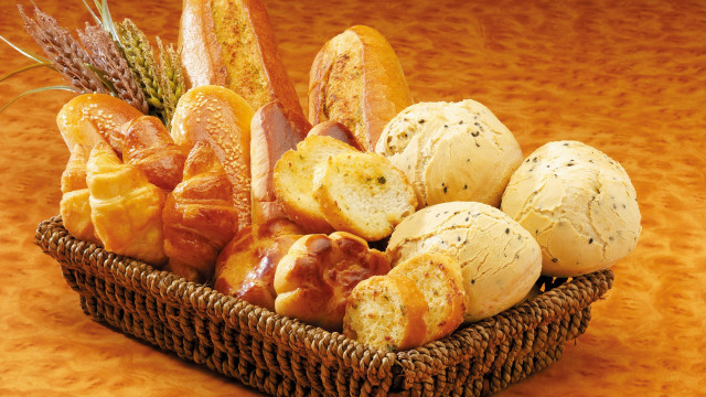 Basket bread items table yellow free wallpaper - medium preview image