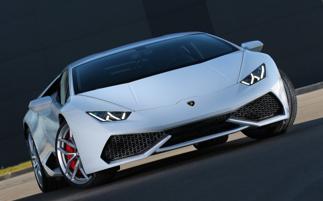 White sports car driving black free wallpaper - medium preview image