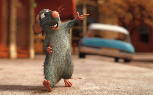 Cartoon mouse standing pointing blurry free wallpaper - medium preview image