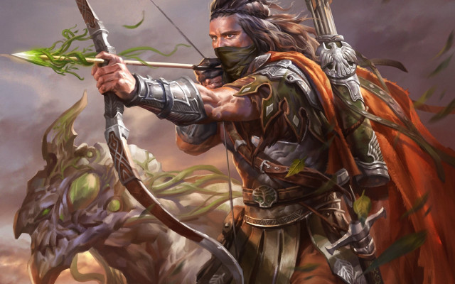 Man bow arrow demon beard free wallpaper - medium preview image