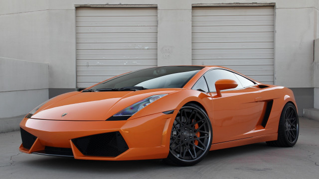 Bright orange sports car parking #5 free wallpaper - medium preview image
