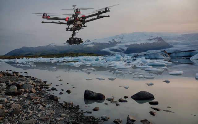 Remote controlled airplane icebergs mountains free wallpaper - medium preview image