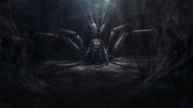 Giant spider forest man light free wallpaper - medium preview image