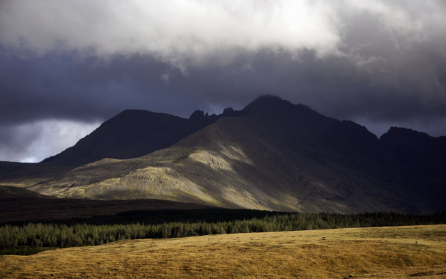 Mountain range trees cloudy sky #2 free wallpaper - medium preview image