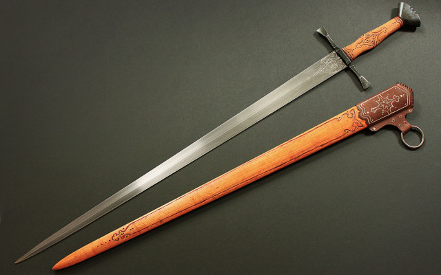 Two knives wooden handles metal free wallpaper - medium preview image