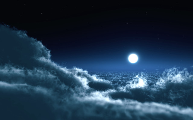 Full moon clouds night space free wallpaper - medium preview image