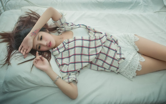 Woman blowing hair dreamlike chenjiru free wallpaper - medium preview image