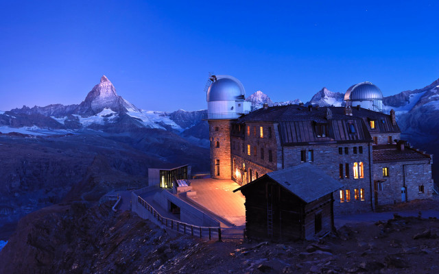 Dome building night mountain cityscape free wallpaper - medium preview image