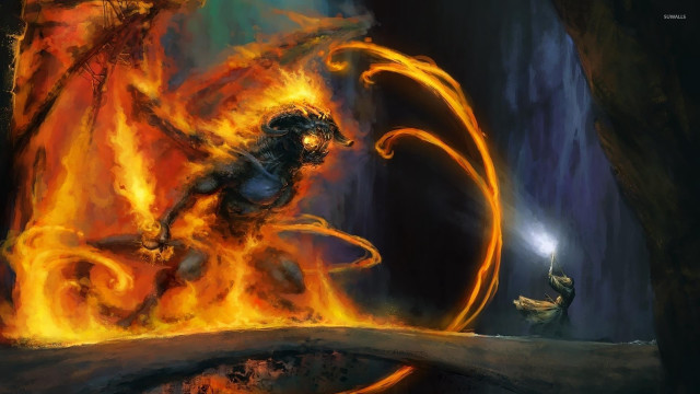 Demon attack cave flames man free wallpaper - medium preview image
