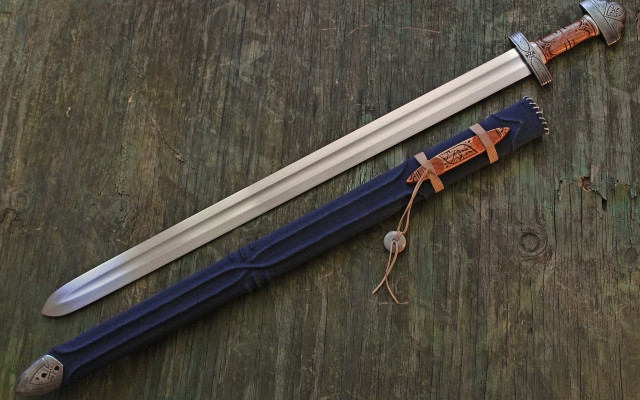 Sword blue sheath brown sheath free wallpaper - medium preview image