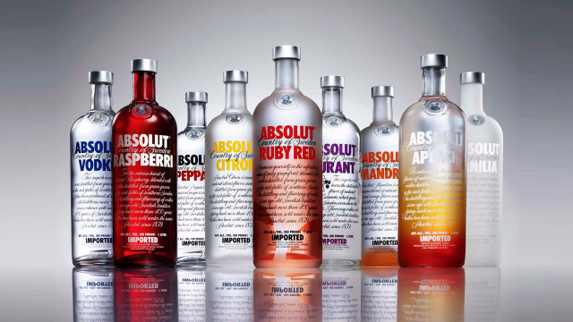 Vodka bottles table reflective surface free wallpaper - medium preview image