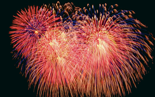 Fireworks night sky red yellow free wallpaper - medium preview image
