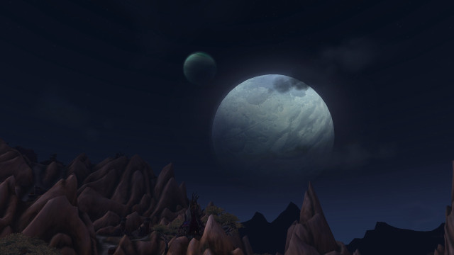 Planet mountains foreground castle crescentmoon free wallpaper - medium preview image
