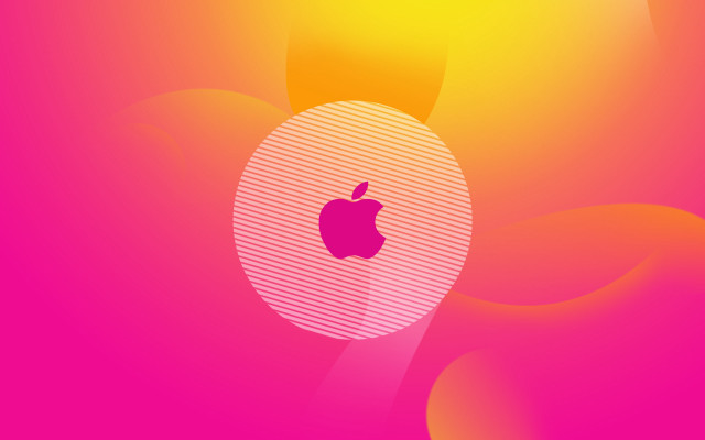 Pink yellow apple side white free wallpaper - medium preview image