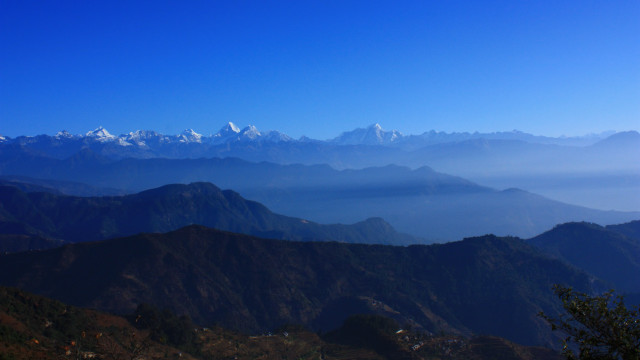 Mountain range snow capped blue #6 free wallpaper - medium preview image