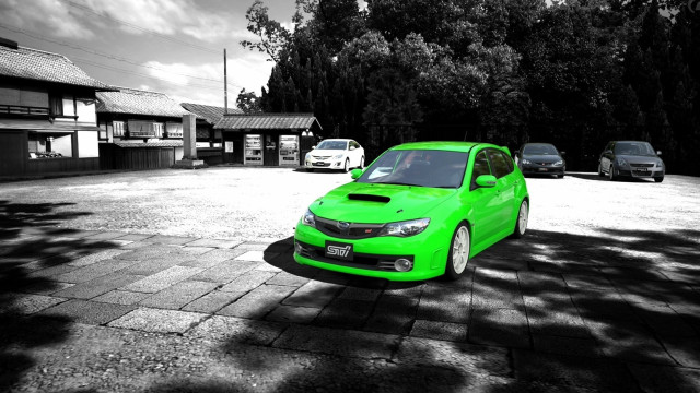 Green car parking lot building #7 free wallpaper - medium preview image