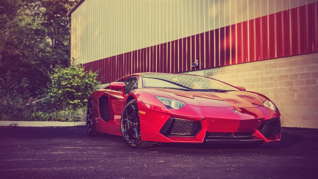Red sports car city night #4 free wallpaper - medium preview image