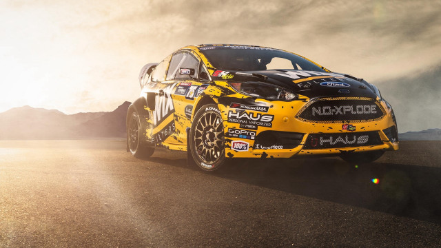 Yellow car black white stripe free wallpaper - medium preview image