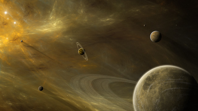 Planetary group starfield space art free wallpaper - medium preview image
