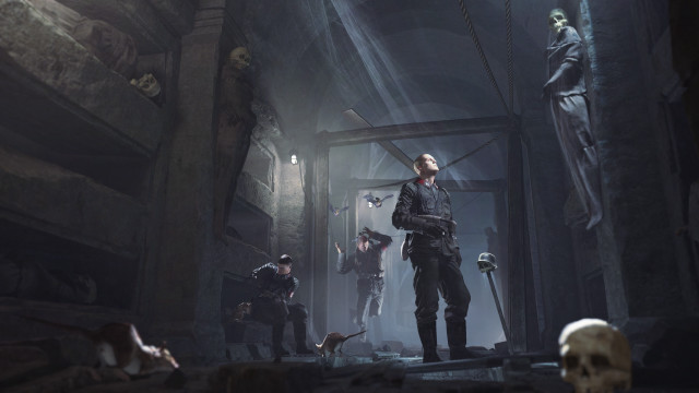 Group people room skulls floor free wallpaper - medium preview image