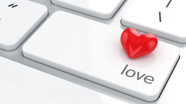 Red heart white keyboard love free wallpaper - medium preview image