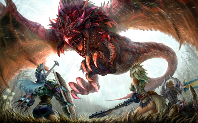 Epic dragon battle armor swords free wallpaper - medium preview image