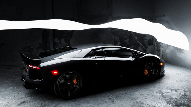 Black sports car dark room #41 free wallpaper - medium preview image