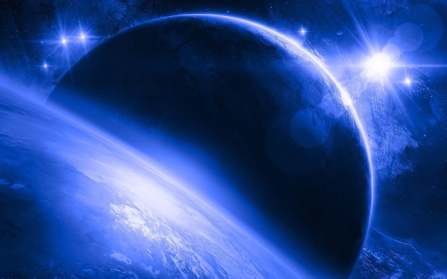 Blue planet star light space #2 free wallpaper - medium preview image