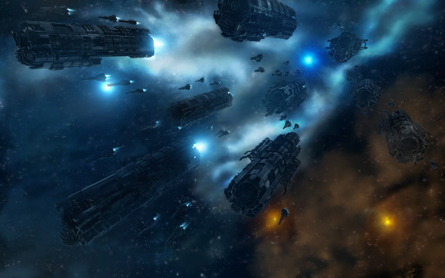 Space ships stars planet foreground free wallpaper - medium preview image