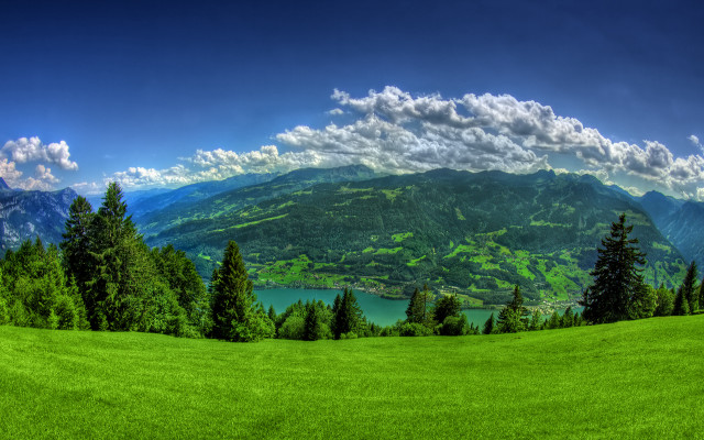 Mountain lake forest sky nature #9 free wallpaper - medium preview image