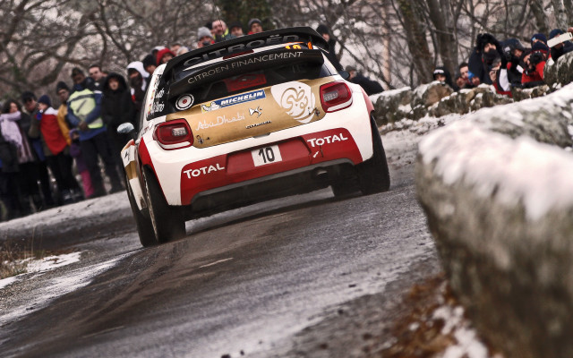 Rally car snowy road crowd free wallpaper - medium preview image