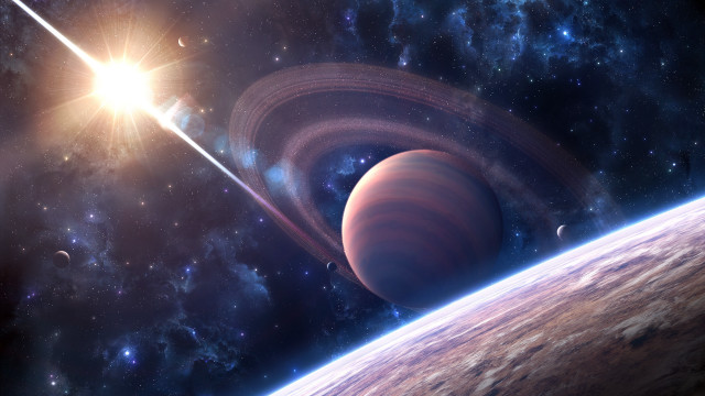 Planet star brightlight foreground aurora free wallpaper - medium preview image