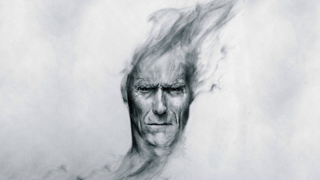 Old man cigarette smoke monochrome free wallpaper - medium preview image