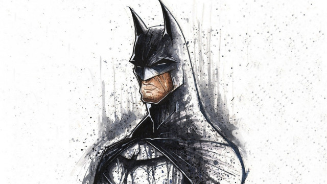 Batman black suit cape red free wallpaper - medium preview image