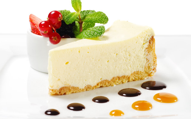 Cheesecake cherry plate chocolate garnish free wallpaper - medium preview image
