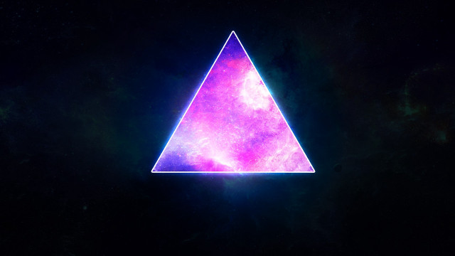 Holographic triangle planet galaxy starry free wallpaper - medium preview image