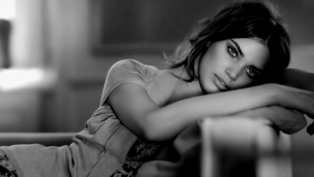 Woman leaning chair crossed arms free wallpaper - medium preview image